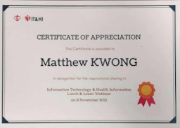 Thumbnail for Certificate of appreciation of knowledge-sharing session